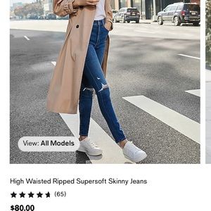 Express High Waisted Ripped Super Soft Skinny Jeans